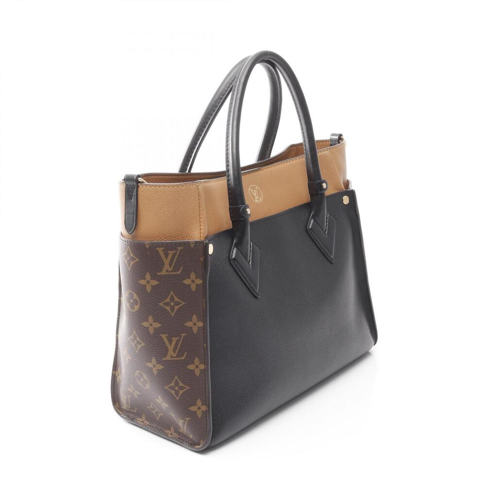 Louis Vuitton On Side Black My Leather Monogram Canvas Handbag Brown